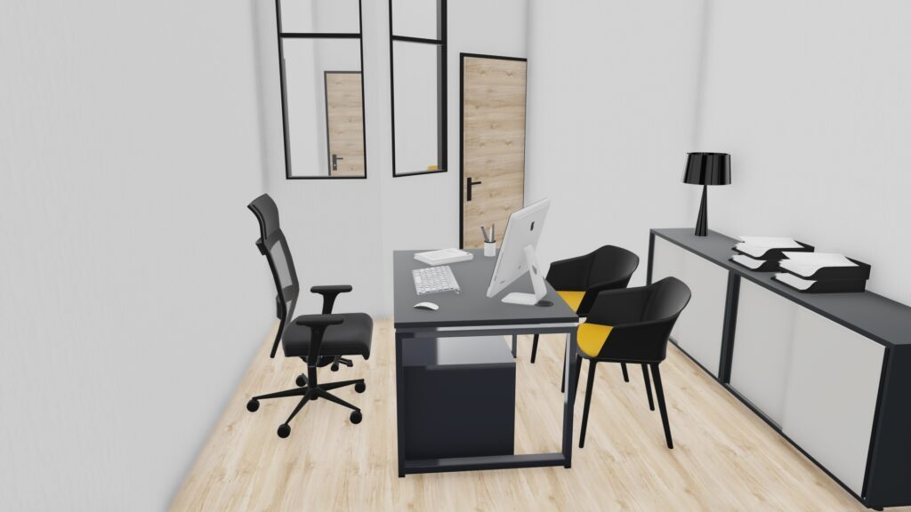 Plan 3D des bureaux chez Abeille Assurances.