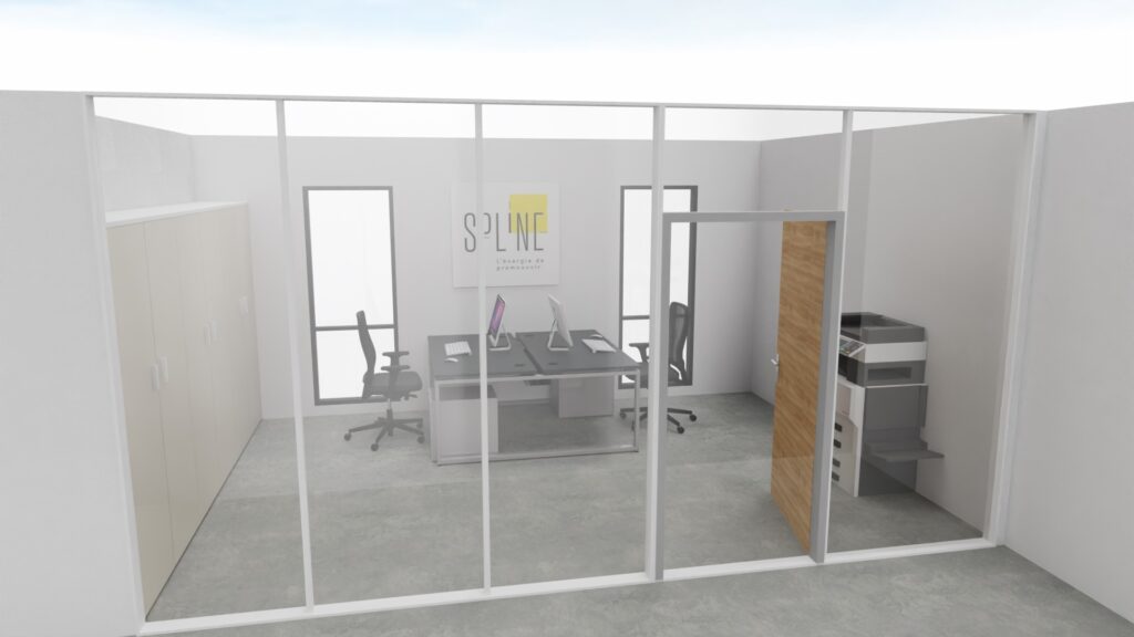 Plan 3D bureau assistante Soline.