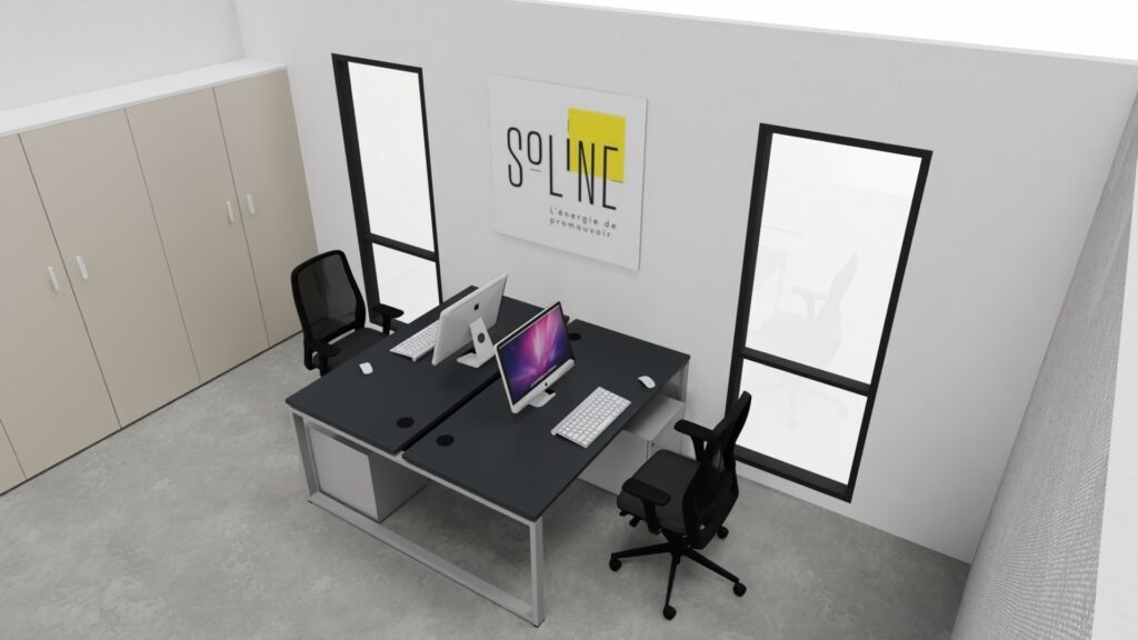 Plan 3D bureau assistante Soline.