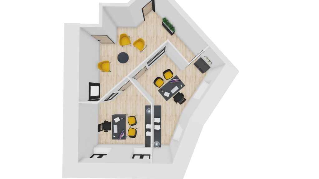 Vue d'en haut 3D Abeille Assurances.